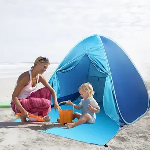 Enorme One Touch facile, aperto lusso elegante 97% protezione dai raggi Uv per bambini sole al coperto che dorme all'aperto tende da spiaggia per la Privacy dei giovani/