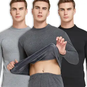 Warm clothes for the elderly autumn and winter men's high neck underwear for the elderly coral velvet non-velvet long Johns