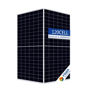 Bifacial 580w 585w 590w 595w 600 w risen mono meia corte painel solar de célula corte 600 w pv módulo
