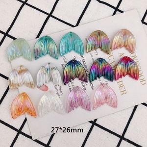 Resin Fishtail Shape Clear Bulk Plastic Beads Chain 27*26mm Bright <b>Acrylic</b> Beads for Bracelet Necklace Jewelry <b>Pen</b> Making - Product Image 1