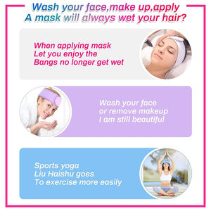 Vente chaude directe d'usine Logo personnalisé <span class=keywords><strong>Bandeau</strong></span> de maquillage en tissu éponge <span class=keywords><strong>Bandeau</strong></span> de soins de la peau du <span class=keywords><strong>visage</strong></span> en microfibre - Product Image 4