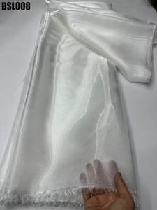 Venta al por mayor de tela de brocado azul marino ecológica, vestido de novia, agua líquida brillante, tela de encaje de organza de alto brillo - Product Image 5