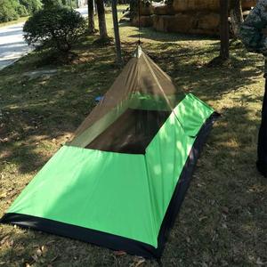 Outdoor Camping <b>Tent</b> <b>Single</b> Layer 1-2 Person Portable Mosquito Insect Protection Green Black Military Color - Product Image 2