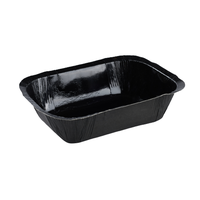 Barquette en papier enduit PET noir/blanc, résistante au four, idéale pour le riz cuit au four, les pâtes, le pain, les gâteaux, les macaronis, la lasagne