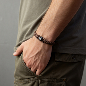 <span class=keywords><strong>Bracelet</strong></span> en pierre tissé à la main avec projection nano « Je t'aime » en 100 langues, personnalisable avec photo, breloque Stonecast - Product Image 6