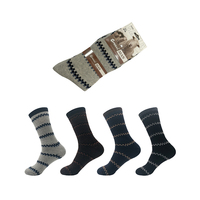 Haute qualité personnalisé hiver chaud gris bleu noir couleur hommes mi-mollet épais laine chaussettes Style décontracté pour la vente en gros
