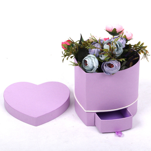 Heart Shaped Flower Box With Drawer Double Layers Gift Box For Christmas Day