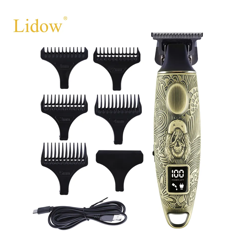 Lidow Manufacturer Salon Barber Cutting Machine Professional Oil Head Electric Hair Clipper Cordless Hair Trimmers With LCD Disp