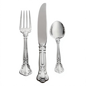 Services de couverts en métal de style vintage pour la décoration de table de mariage, utilisation pour la vaisselle, design solide, ensembles cuillère, fourchette, couteau - Product Image 1