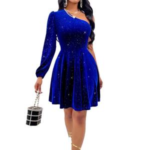 Robes longues à une épaule pour femmes, couleur unie, style swing, tendance - Product Image 5