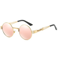 Meilleur prix OMAS AM220340 Lunettes de soleil polarisées UV400 en métal style steampunk 2021 Classique Rétro Unisexe Rondes Verres TAC Haute Qualité