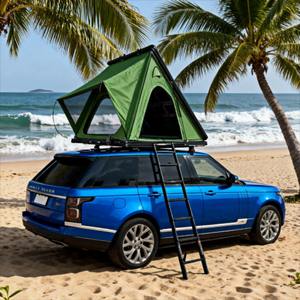 Tente de camping pour voiture en aluminium, triangle, extérieur, conduite autonome, automatique, tout-terrain, imperméable, coque rigide, quatre saisons, double couche, voiture - Product Image 3