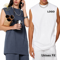 Débardeur Oversize Premium Sans Manches Streetwear Unisexe pour la Détente et l'Entraînement, Impression Personnalisée, Service OEM, en Mélange de Coton