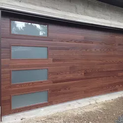 Porte <span class=keywords><strong>de</strong></span> <span class=keywords><strong>garage</strong></span> automatique à bascule en aluminium avec vitrage 9x7, grain <span class=keywords><strong>de</strong></span> bois brun, pour <span class=keywords><strong>garage</strong></span> à 2 voitures - Product Image 4