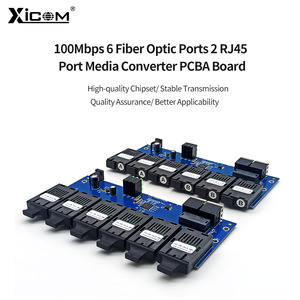 Convertidor de Medios de Fibra Óptica XICOM, 6 Fibras, 2 Eléctricas, Fibra Única/Dual, Placa PCBA RJ45, DC 5V, LAN Cableada - Product Image 2