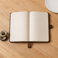 Carnet de notes personnalisé en similicuir marron gaufré pour les amateurs de café, baristas et usage quotidien