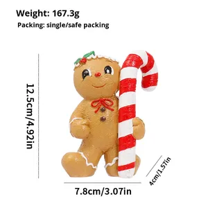 Nouvelles décorations de Noël en résine à suspendre : Bonhomme en pain d'épices, cannes en sucre, étoile de sapin – Décorations de maison de haute qualité pour les fêtes, en sachets - Product Image 6