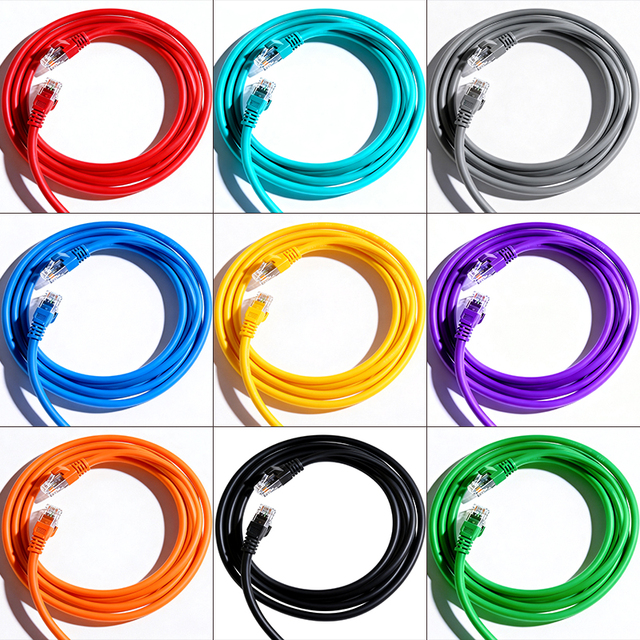 SIPU China Factory Professional-Grade Custom Length/Color Ultra High Speed Pure Copper Cat6a Patch Cable PVC UTP Server Room