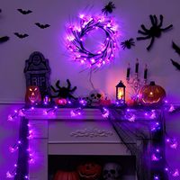 Guirlande lumineuse LED blanche chaude pour Halloween, 6,5 pieds, indice de protection IP44, décorations effrayantes pour mur, cheminée, fête, intensité réglable, DC36V