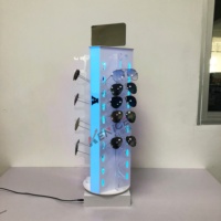 Présentoir de lunettes de soleil en acrylique rotatif avec lumière LED Présentoir de lunettes en plexiglas de bureau de haute qualité pour magasin