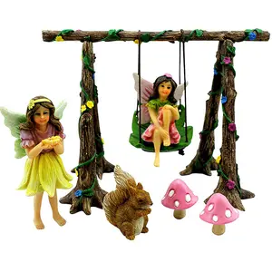 Fairy Garden Zubehör mit Miniatur-Garten feen Spielen Sie auf einer Schaukel
