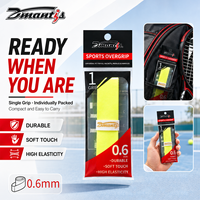 Dmantis Overgrip 0,6 mm 1 pièce, adhérent, absorbant la transpiration, en cuir PU, résistant à l'eau, antidérapant, confortable pour le badminton