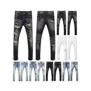 2025 Newest Breathable Solid Streetwear High Quality <strong>Vintage</strong> Ripped Straight Leg Mens Denim Jeans Fashion - Product Image 3