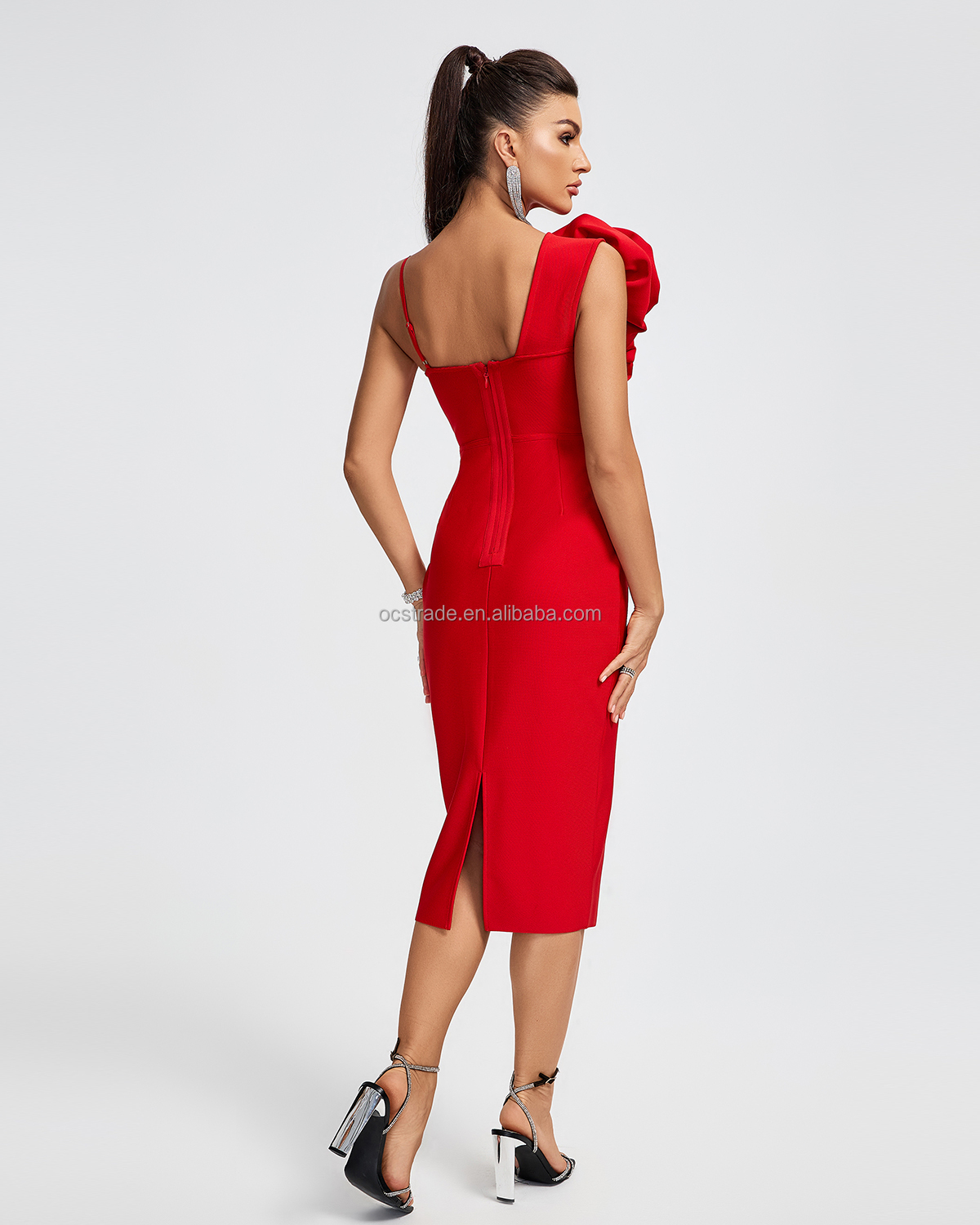 2486 Fashion Design Red Cocktail Dresses 3D Flowers Sleeveless Bodycon  Elegant Bandage Cocktail Dresses Party for Women| Alibaba.com