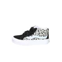 Chaussures de skate montantes pour filles, tige en toile respirante, semelle intermédiaire en EVA, semelle extérieure en caoutchouc, noir, blanc, imprimé léopard, fermeture auto-agrippante