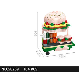 58254-58261 Ensemble de jouets de construction éducatifs pour enfants, thème stand de restauration rapide urbain et scène de rue, avec maison de jeu pour filles à assembler - Product Image 6