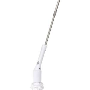 Nuevo cepillo de limpieza eléctrico telescópico con mango largo, cabezal curvo giratorio, cepillo para pisos, blanco, ABS, aleación de aluminio - Product Image 1