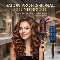 Brosse à cheveux ronde ionique en céramique avec corps thermique en aluminium, brosse de coiffure professionnelle pour salon