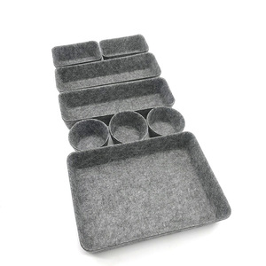 Juego de contenedores Organizadores de oficina multifuncionales de 8 Uds. Divisores de cajones cuadrados de fieltro para uso alimentario - Product Image 1