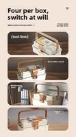 Organisateur de médicaments, boîtes de rangement en plastique, bacs, organisateur de médicaments pliable à 3 niveaux, boîte de rangement en plastique rigide avec poignées