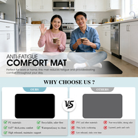Tapis de cuisine ergonomique confortable, anti-fatigue, antidérapant, imperméable en PU pour bureau debout