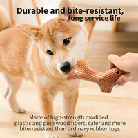 Jouet à mâcher en bois et plastique pour chien, en forme de bois de cerf, durable, bâton molaire résistant aux morsures, jouet anti-ennui pour chiots et chiens de petite, moyenne et grande taille