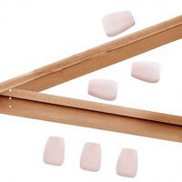 Nouveauté 2024 : Ongles préformés légers et ajustés, de forme rectangulaire arrondie, disponibles en différentes tailles, faits à la main, portables, couleur unie nude
