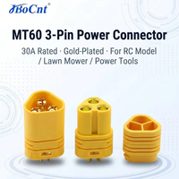 Connecteur d'alimentation aérospatial MT60 à 3 broches, 30A, plaqué or, mâle/femelle, DC 500V, boîtier en nylon pour modèles RC, tondeuses à gazon, outils électriques