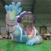 Grande figurine d'astronaute gonflable lumineuse personnalisée, utilisée comme mascotte ou accessoire photo pour les événements et les festivals de musique