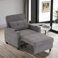 Sofá individual Futón Silla Fabricante Pull Convertible Metal Microfibra Tecnología Plegable Deslizante Dormitorio Sala de estar