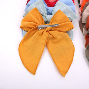 Grandi fermagli per capelli a fiocco in cotone e lino per neonate, bambine, ragazze e donne, con clip a coccodrillo, accessori. - Product Image 6