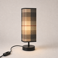 Lámpara de Mesa de Tela con Diseño Artístico Multipatrón, Estilos de Decoración Versátiles, Lámpara de Noche con Bombilla LED Incluida