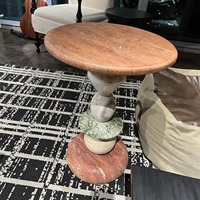 Table d'appoint géométrique en marbre de luxe moderne, table basse en onyx empilable, table décorative pour salon, chambre à coucher, décoration intérieure