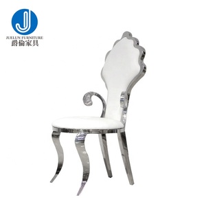 <span class=keywords><strong>Blanc</strong></span> Argenté en acier inoxydable chaises de Maison PU <span class=keywords><strong>fauteuil</strong></span> de luxe en gros Argent accoudoir chaise - Product Image 3
