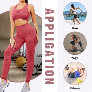 En gros <span class=keywords><strong>Ensemble</strong></span> de leggings de <span class=keywords><strong>sport</strong></span> pour femmes, taille haute, sans couture, effet <span class=keywords><strong>push</strong></span>-<span class=keywords><strong>up</strong></span> et rehausseur de fessier, pour fitness, gym et yoga - Product Image 5