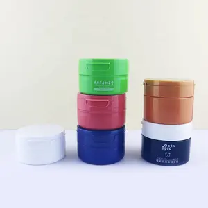 Empty Custom Luxury 50g 80g 120g Frosted Plastic Jar Flip Cap Cosmetic Cream Container With Spoon tweezers