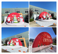 Mur gonflable personnalisé avec Père Noël/Renne/Arbre/Ours polaire/Pingouin, décoration de Noël gonflable imperméable pour l'extérieur