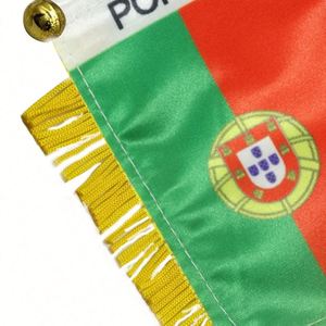 ธงแขวนรูปธงชาติโปรตุเกสพิมพ์ลายดิจิทัลพร้อมโลโก้สั่งทำ สำหรับแขวนกระจกมองหลังรถยนต์และตกแต่งบ้านเพื่อการศึกษา - Product Image 2