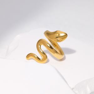 European and American Stainless Steel <b>Rings</b> with Adjustable <b>Opening</b> for Men and Women Personalized Snake Shaped <b>Rings</b> - Product Image 3