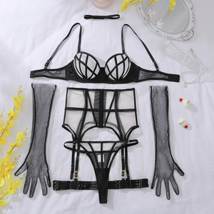 <span class=keywords><strong>Completo</strong></span> Intimo <span class=keywords><strong>Sexy</strong></span> da <span class=keywords><strong>Donna</strong></span> in Tinta Unita con Inserti in Rete Trasparente, <span class=keywords><strong>Completo</strong></span> Intimo <span class=keywords><strong>Sexy</strong></span> con Guanti e Reggicalze 1571 - Product Image 6